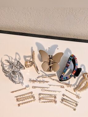 Lot Of Bejeweled Hair Accessories